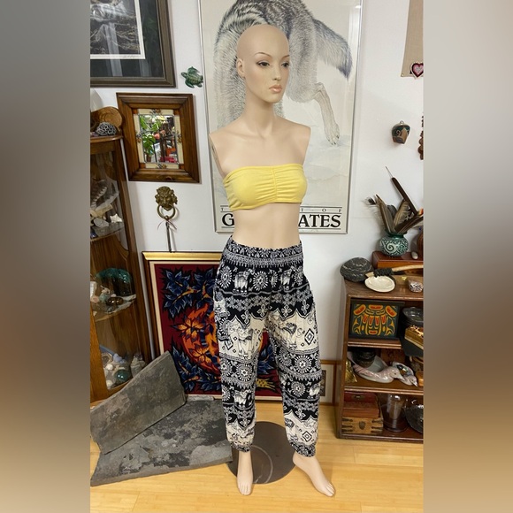 Black & White Elephant Harem Pants - Picture 8 of 11